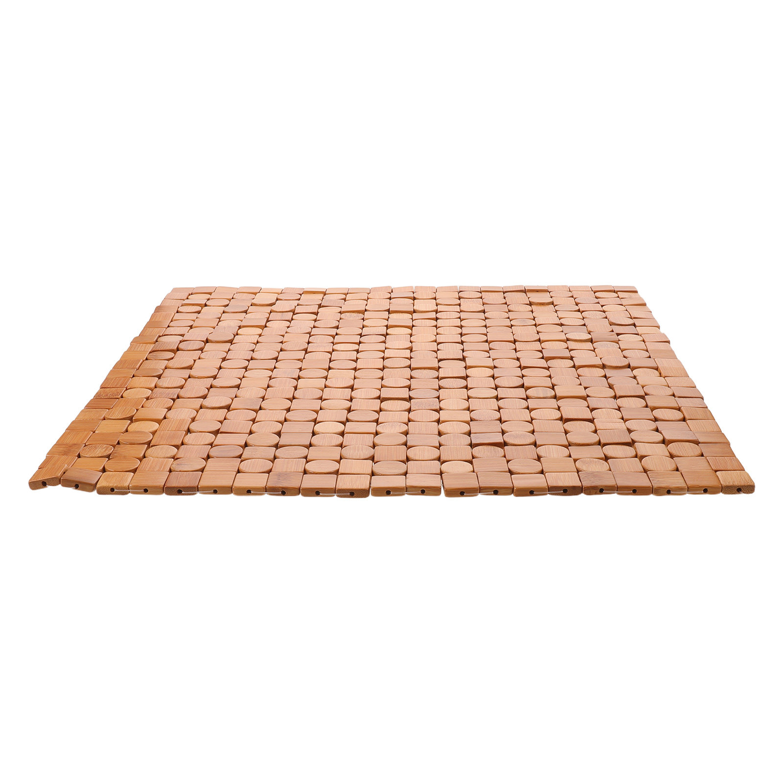 Bamboo Bath Mat - แผ่นรองพื้นอาบน้ำไม้ไผ่พับได้ ทนความร้อน แผ่นรองพื้นซาวน่า ขนาด 16.54 นิ้ว