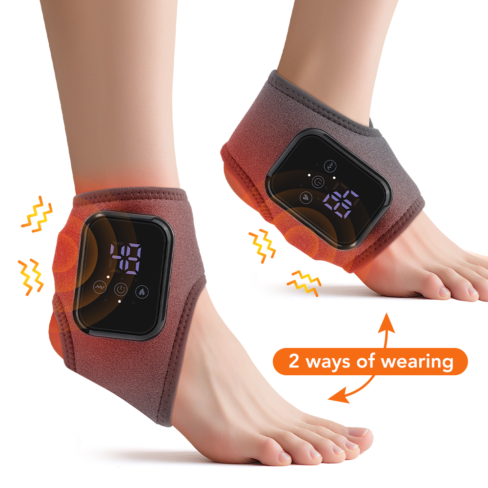 Ankle Brace Support - เครื่องนวดข้อเท้าไฟฟ้าพร้อมความร้อน 3 ระดับ ปรับได้ พร้อมระบบประคบร้อนและสั่นสะเทือน ช่วยบำรุงและป้องกันข้อเท้า