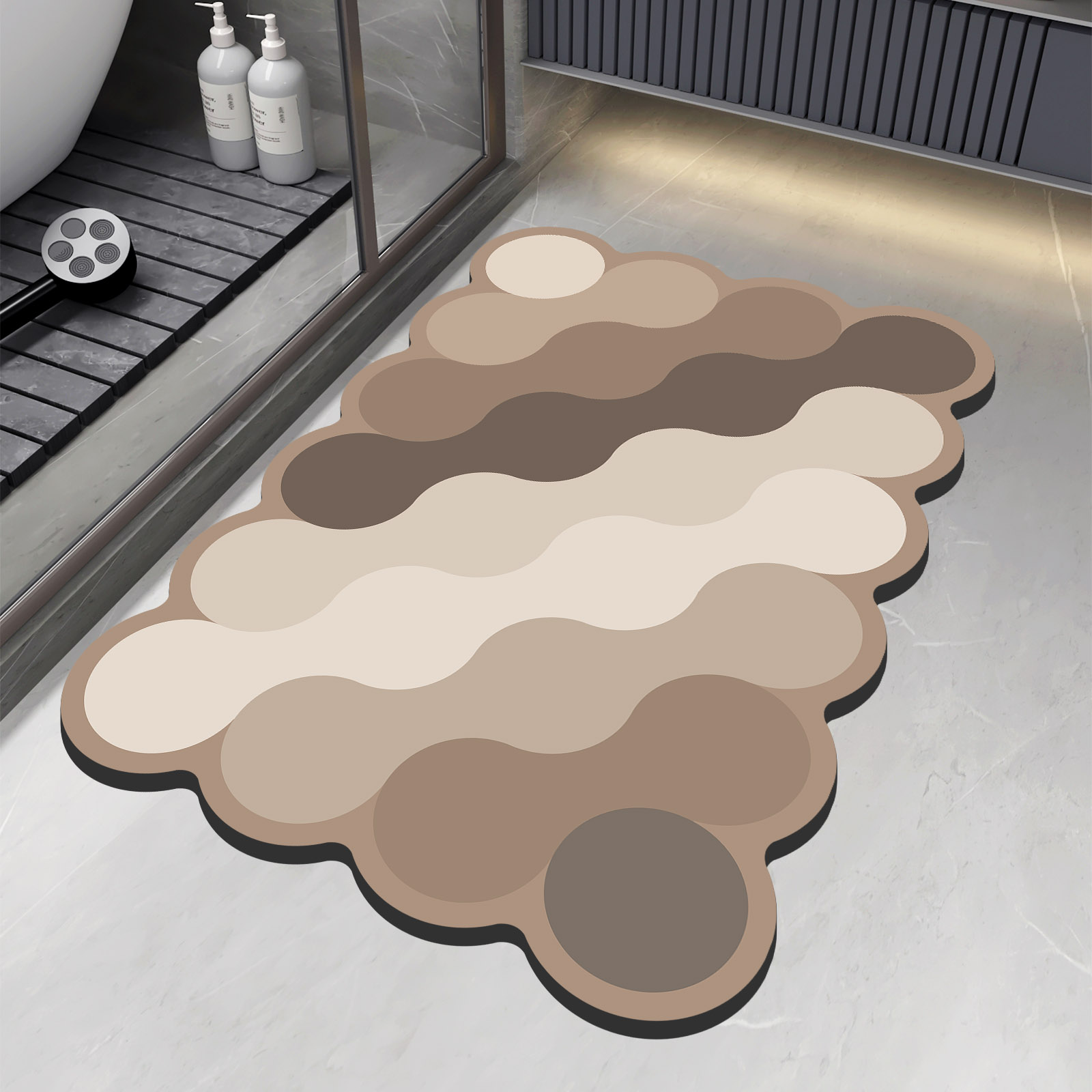 Bamboo Bath Mat - Luxury Diatomite ห้องน้ํา Bath MAT ดูดซับเสื่อเท้าลื่น