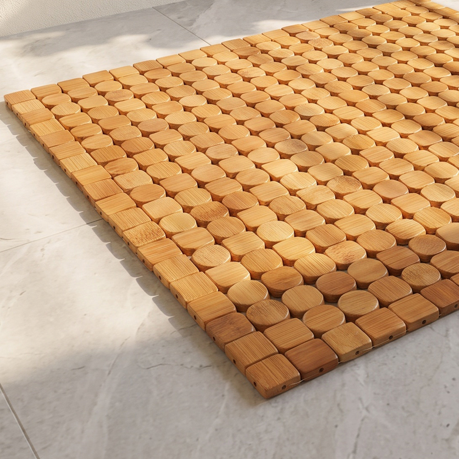 แผ่นรองพื้นอาบน้ำไม้ไผ่พับได้  - Bamboo Bath Mat บทวิจารณ์และราคา